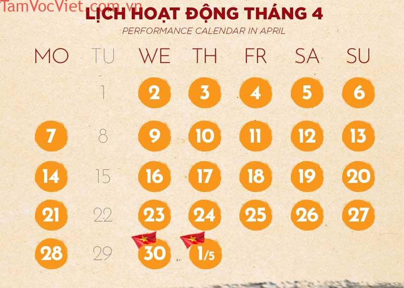 ký ức hội an lịch tháng 04