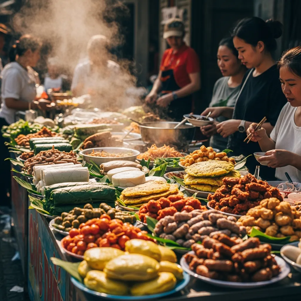 Ẩm thực đường phố miền Trung Việt Nam: đa dạng món ăn địa phương hấp dẫn.