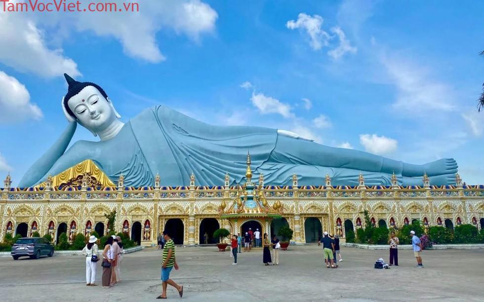 Chiêm ngưỡng tượng Phật nằm khổng lồ ở Sóc Trăng nhìn từ trên cao
