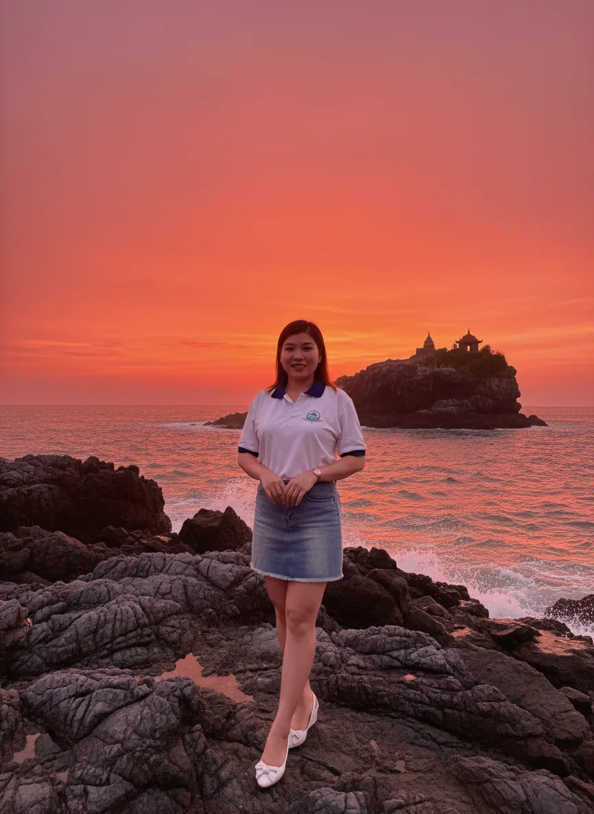 Cảnh hoàng hôn đỏ rực tại Dinh Cậu Phú Quốc cùng nhân viên công ty Tầm Vóc Việt