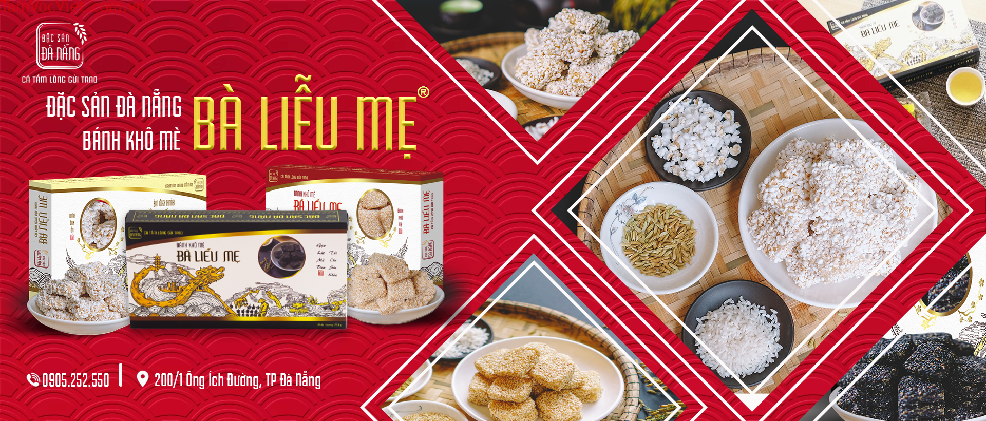 Bánh khô mè Bà Liễu Mẹ | Đặc sản Đà Nẵng | Đặc sản khô Đà Nẵng làm quà