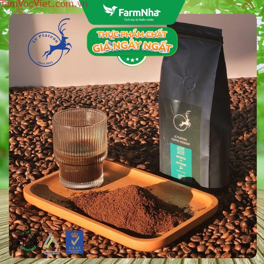 Cà phê Arabica Le Plateau 100% nguyên chất từ Măng Đen, vị chua thanh hậu ngọt, thơm nhẹ hương hoa quả, nồng độ caffeine thấp, phù hợp cả nữ và nam giới.