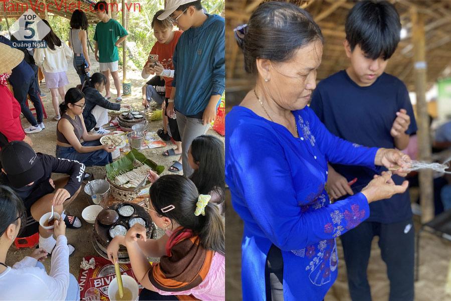 Lớp học nấu ăn hay đan lưới khá phù hợp với các đoàn học sinh