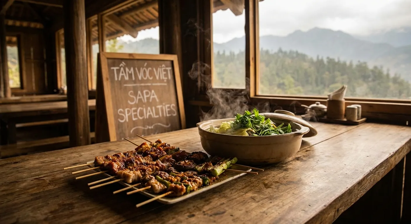 Thưởng thức đặc sản lẩu cá tầm và đồ nướng Sapa thơm ngon cùng Tầm Vóc Việt