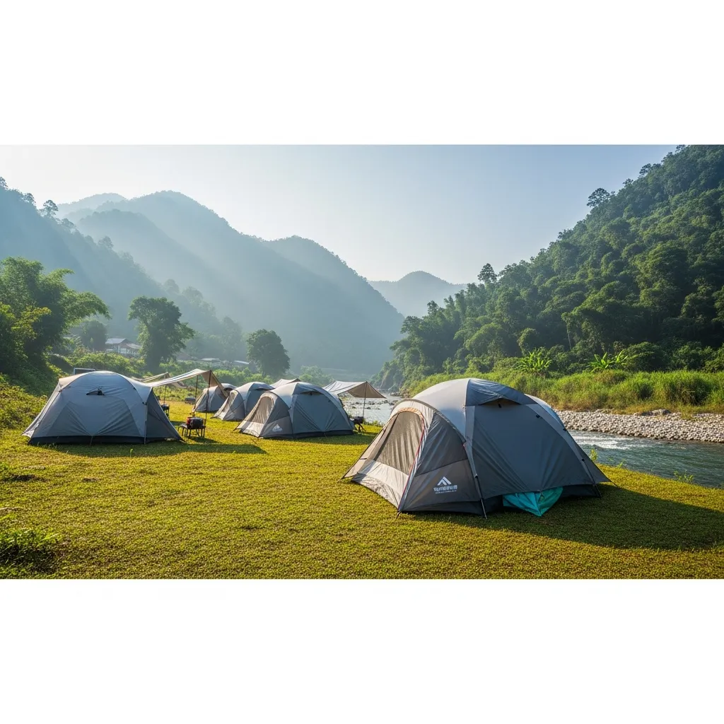 Toàn cảnh khu cắm trại Hòa Bắc bên bờ suối xanh mát cùng Tầm Vóc Việt